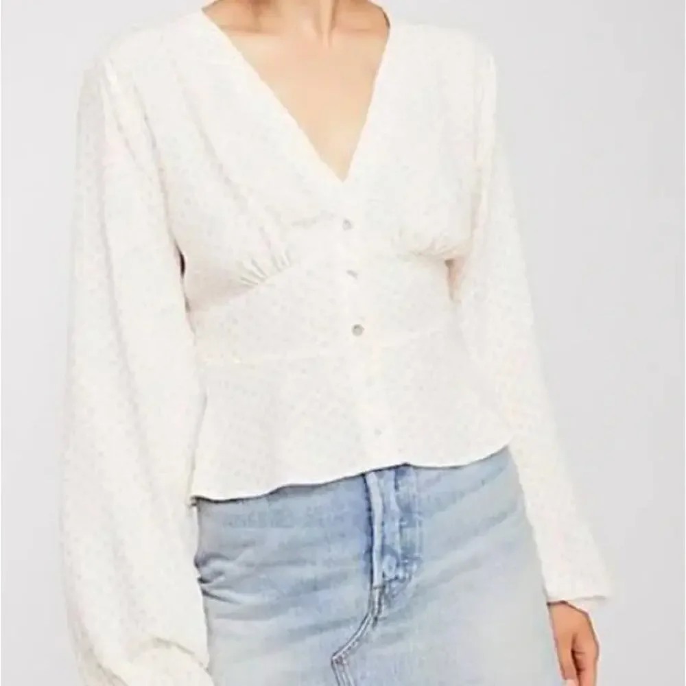 Free People Love Street Polka Dot Blouse